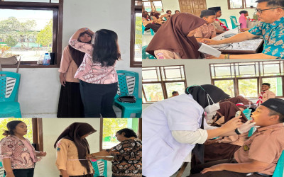 MTSN 2 Bolmong Gelar Cek Kesehatan Gratis (CKG) bagi Murid kelas VII Bersama Puskesmas Mopuya